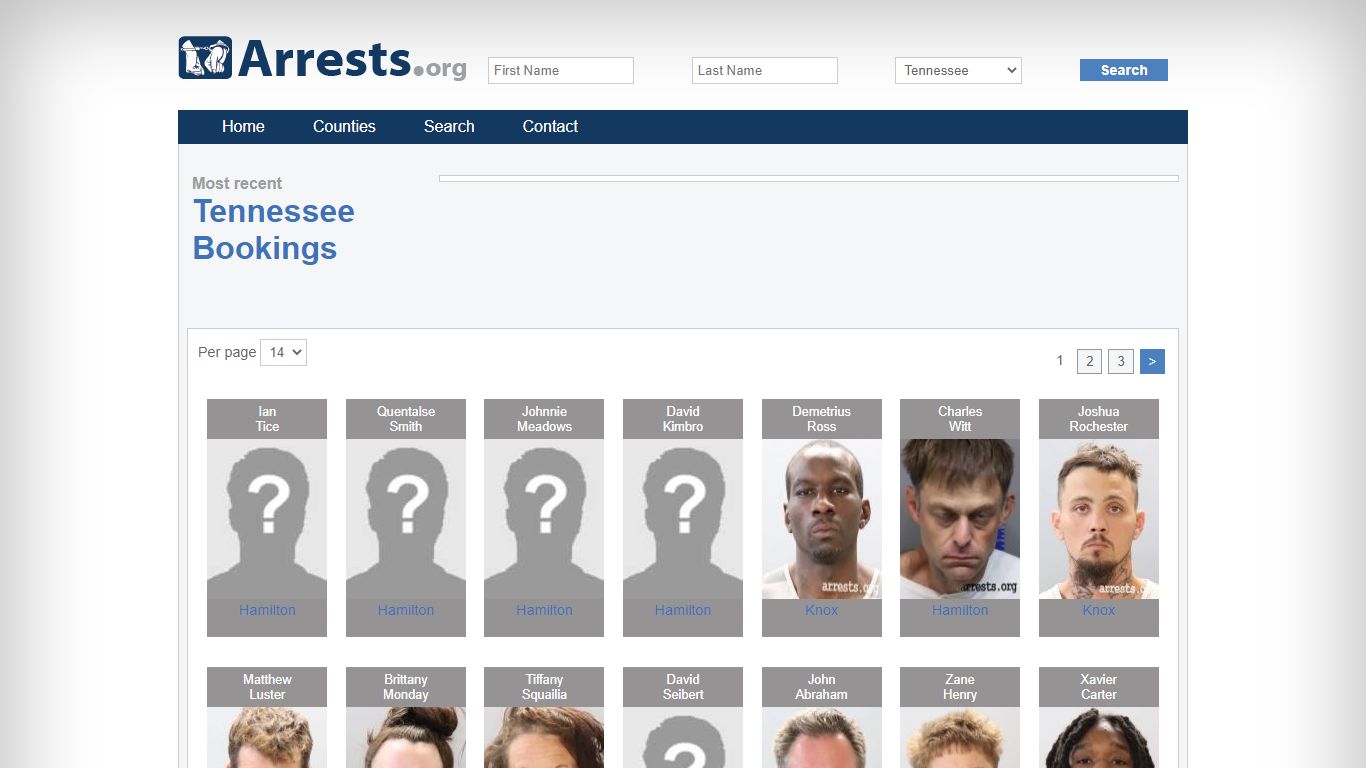 Tennessee Arrests and Inmate Search