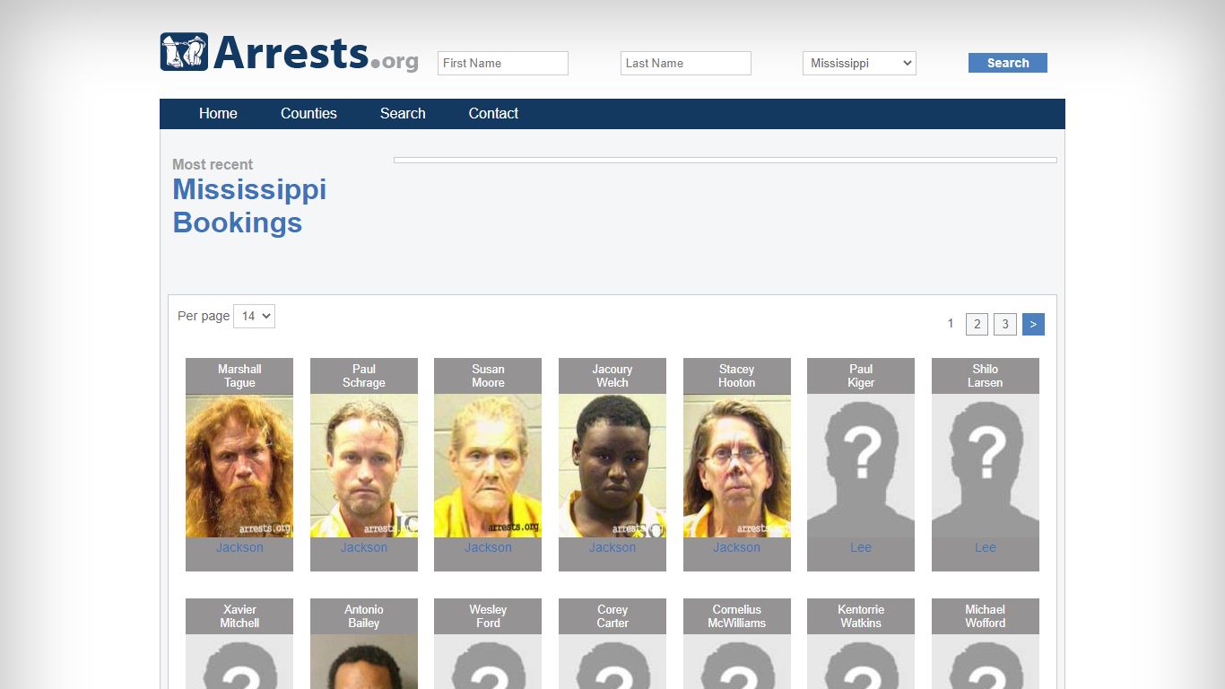 Mississippi Arrests and Inmate Search